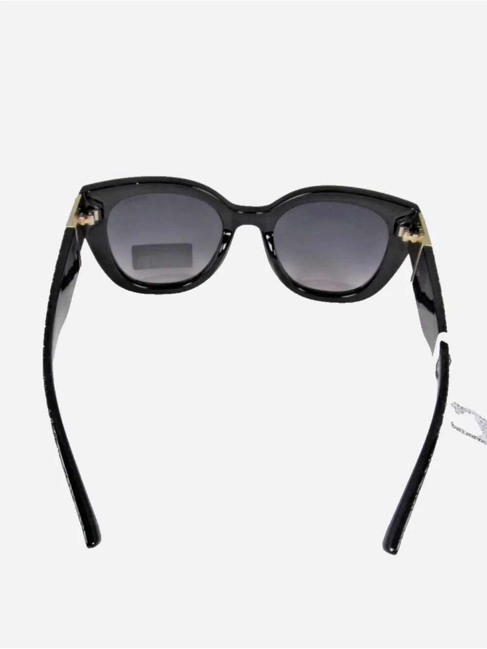 GUESS Black Oversized Cat-Eye Sunglasses with Logo Temples